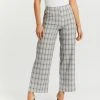 Atmos&Here Tyler Check Wide Leg Pants Grey Check