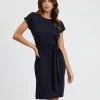 Atmos&Here Skyler Tie Midi Dress Navy