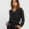 Atmos&Here Spotty Roll Sleeve Shirt Black & White Spot