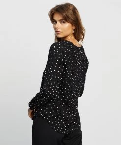 Atmos&Here Spotty Roll Sleeve Shirt Black & White Spot -Deals The Style Setters Store http3A2F2Fstatic.theiconic.com .au2Fp2Fatmos here 3483 9212311 3