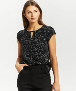 Atmos&Here Mazie Cap Sleeve Blouse Black Speckle -Deals The Style Setters Store http3A2F2Fstatic.theiconic.com .au2Fp2Fatmos here 3501 0429531 4