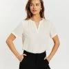 Atmos&Here Chloe Short Sleeve Blouse Cream