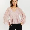 Atmos&Here Ash V-Neck Dobby Blouse Blush Pink