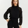 Atmos&Here Nila Lace Detail Blouse Black