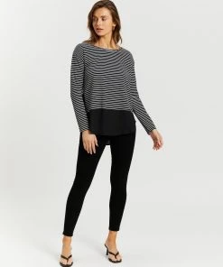 Atmos&Here Dominique Knitted Woven Panel Top Black Stripe -Deals The Style Setters Store http3A2F2Fstatic.theiconic.com .au2Fp2Fatmos here 3623 1095821 5