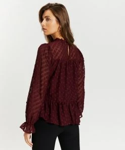 Atmos&Here Cindy Floral Textured Blouse Burgundy -Deals The Style Setters Store http3A2F2Fstatic.theiconic.com .au2Fp2Fatmos here 3659 8036721 3