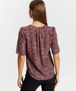 Atmos&Here Yvette V-Neck Blouse Burgundy Speckle -Deals The Style Setters Store http3A2F2Fstatic.theiconic.com .au2Fp2Fatmos here 3673 6237331 3