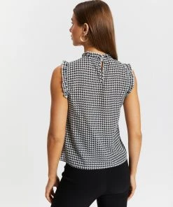 Atmos&Here Jelena High Neck Frill Sleeve Top Houndstooth -Deals The Style Setters Store http3A2F2Fstatic.theiconic.com .au2Fp2Fatmos here 3679 0627331 3
