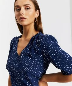 Atmos&Here Yvette V-Neck Blouse Navy Polkadot -Deals The Style Setters Store http3A2F2Fstatic.theiconic.com .au2Fp2Fatmos here 3681 1627331 4