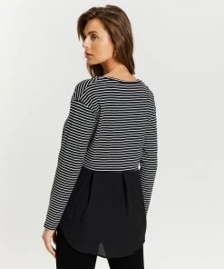 Atmos&Here Dominique Knitted Woven Panel Top Black Stripe -Deals The Style Setters Store http3A2F2Fstatic.theiconic.com .au2Fp2Fatmos here 3701 1095821 3