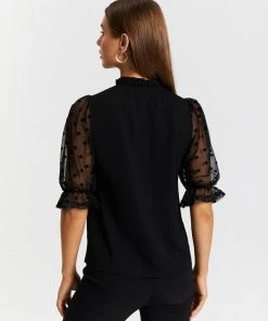Atmos&Here Lia Contrast Puff Sleeve Blouse Black -Deals The Style Setters Store http3A2F2Fstatic.theiconic.com .au2Fp2Fatmos here 3726 0927331 3