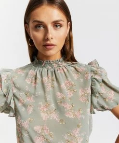 Atmos&Here Jenna High Neck Blouse Sage Floral -Deals The Style Setters Store http3A2F2Fstatic.theiconic.com .au2Fp2Fatmos here 3835 0727331 4