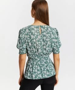 Atmos&Here Maria Shirred Waist Top Green Floral -Deals The Style Setters Store http3A2F2Fstatic.theiconic.com .au2Fp2Fatmos here 3920 5727331 3