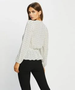 Atmos&Here Petra Blouse White Mono Spot -Deals The Style Setters Store http3A2F2Fstatic.theiconic.com .au2Fp2Fatmos here 3933 0459421 3