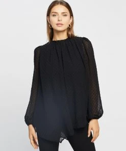 Atmos&Here Calista Long Sleeve Blouse Black