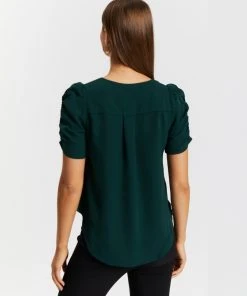 Atmos&Here Trinny Gathered Sleeve Shirt Forest Green -Deals The Style Setters Store http3A2F2Fstatic.theiconic.com .au2Fp2Fatmos here 3944 4627331 3
