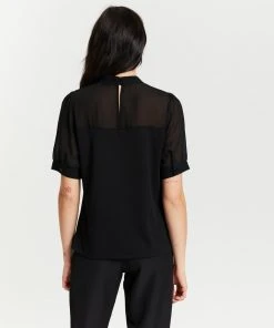 Atmos&Here Grace Contrast Chiffon Neck Blouse Black -Deals The Style Setters Store http3A2F2Fstatic.theiconic.com .au2Fp2Fatmos here 4089 6379921 3