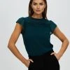 Atmos&Here Alora Flutter Sleeve Blouse Deep Teal