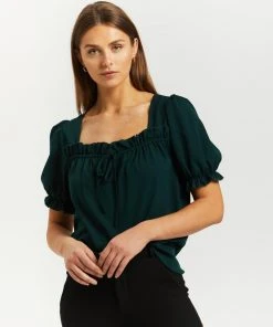 Atmos&Here Sharon Puff Sleeve Blouse Forest Green -Deals The Style Setters Store http3A2F2Fstatic.theiconic.com .au2Fp2Fatmos here 5599 6329531 4