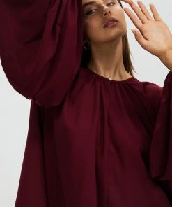 Atmos&Here Astrid Tie Neck Blouse Burgundy -Deals The Style Setters Store http3A2F2Fstatic.theiconic.com .au2Fp2Fatmos here 5686 8885821 4