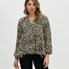 Atmos&Here Eira Blouson Sleeve Blouse Animal Print