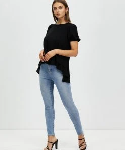 Atmos&Here Justine High Low Frill Hem Blouse Black -Deals The Style Setters Store http3A2F2Fstatic.theiconic.com .au2Fp2Fatmos here 5755 4346821 5