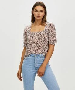 Atmos&Here Sophie Square Neck Top White Floral