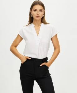Atmos&Here Alison Centre Fold Blouse White