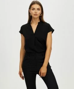 Atmos&Here Alison Centre Fold Blouse Black