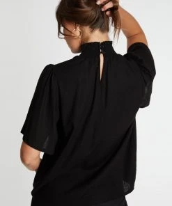 Atmos&Here Kenya High Neck Linen Blend Blouse Black -Deals The Style Setters Store http3A2F2Fstatic.theiconic.com .au2Fp2Fatmos here 6329 9267331 4