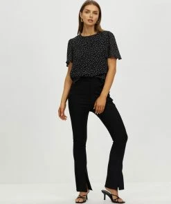 Atmos&Here Alisa Flutter Sleeve Blouse Black Speckle -Deals The Style Setters Store http3A2F2Fstatic.theiconic.com .au2Fp2Fatmos here 6332 9419531 5