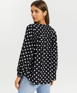 Atmos&Here Tessa V-Neck Blouse Black Base & Polka Dot -Deals The Style Setters Store http3A2F2Fstatic.theiconic.com .au2Fp2Fatmos here 6494 1504131 3