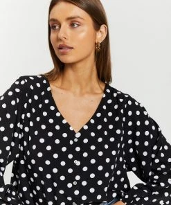 Atmos&Here Tessa V-Neck Blouse Black Base & Polka Dot -Deals The Style Setters Store http3A2F2Fstatic.theiconic.com .au2Fp2Fatmos here 6506 1504131 4