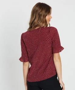 Atmos&Here Shelby Top Burgundy Spot -Deals The Style Setters Store http3A2F2Fstatic.theiconic.com .au2Fp2Fatmos here 6591 019058 3