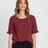 Atmos&Here Shelby Top Burgundy Spot