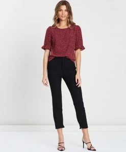 Atmos&Here Shelby Top Burgundy Spot -Deals The Style Setters Store http3A2F2Fstatic.theiconic.com .au2Fp2Fatmos here 6601 019058 5