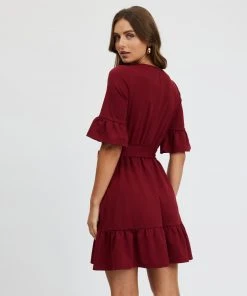 Atmos&Here Payton Belted Dress Burgundy -Deals The Style Setters Store http3A2F2Fstatic.theiconic.com .au2Fp2Fatmos here 6700 2506341 3