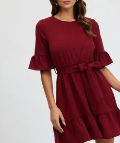 Atmos&Here Payton Belted Dress Burgundy -Deals The Style Setters Store http3A2F2Fstatic.theiconic.com .au2Fp2Fatmos here 6704 2506341 4