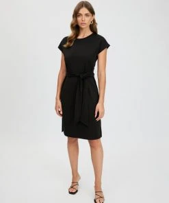 Atmos&Here Skyler Tie Midi Dress Black