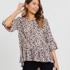 Atmos&Here Tori Blouse Pink Mixed Polka Dot