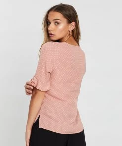 Atmos&Here Shelby Top Pink & Cream Spot -Deals The Style Setters Store http3A2F2Fstatic.theiconic.com .au2Fp2Fatmos here 7661 771389 3