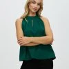 Atmos&Here Jaclyn High Neck Blouse Forest Green