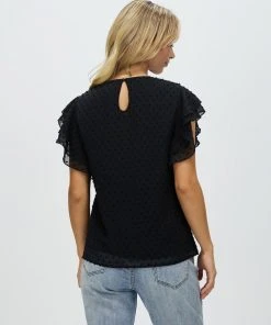 Atmos&Here Nadine Frill Sleeve Dobby Blouse Black -Deals The Style Setters Store http3A2F2Fstatic.theiconic.com .au2Fp2Fatmos here 8007 6008141 3