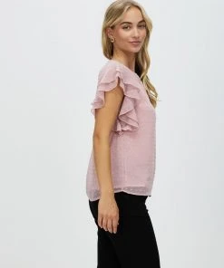 Atmos&Here Nadine Frill Sleeve Dobby Blouse Blush -Deals The Style Setters Store http3A2F2Fstatic.theiconic.com .au2Fp2Fatmos here 8008 7008141 2