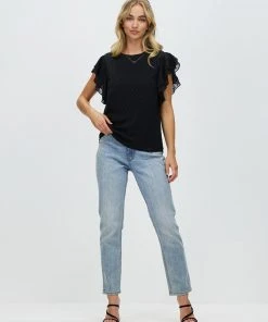 Atmos&Here Nadine Frill Sleeve Dobby Blouse Black -Deals The Style Setters Store http3A2F2Fstatic.theiconic.com .au2Fp2Fatmos here 8039 6008141 5