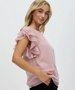 Atmos&Here Nadine Frill Sleeve Dobby Blouse Blush -Deals The Style Setters Store http3A2F2Fstatic.theiconic.com .au2Fp2Fatmos here 8048 7008141 4