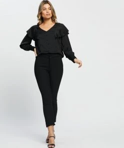 Atmos&Here Vi Ruffle Neck Blouse Black -Deals The Style Setters Store http3A2F2Fstatic.theiconic.com .au2Fp2Fatmos here 8230 4613521 5