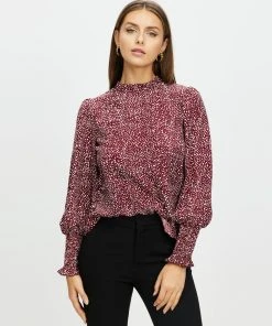 Atmos&Here Georgie Top Burgundy Spot