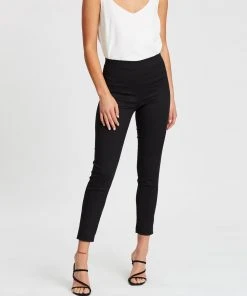 Atmos&Here Skinny Bengaline Pants Black