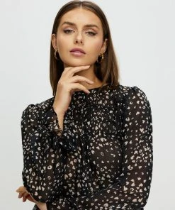 Atmos&Here Gracia Blouson Sleeve Blouse Black Animal -Deals The Style Setters Store http3A2F2Fstatic.theiconic.com .au2Fp2Fatmos here 8437 0436721 4